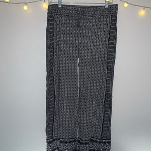 Black patterned flowy pants